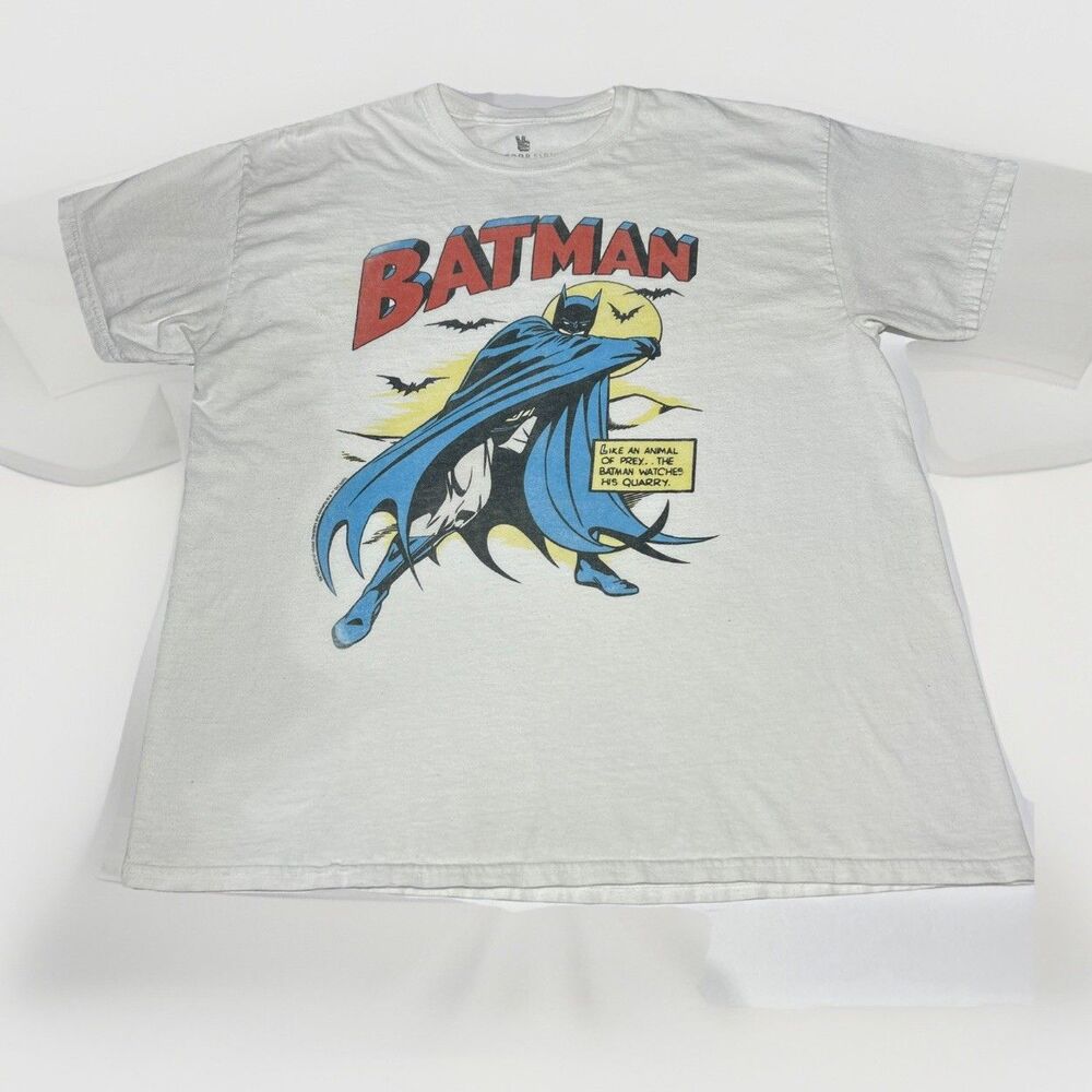 Junk Food Clothing Batman Vintage Comic Graphic T-Shirt White Men’s Large